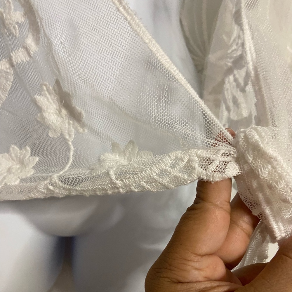 T18- AMBER SKIRS Chic Sheer Lace Cardigan - Picture 4 of 8